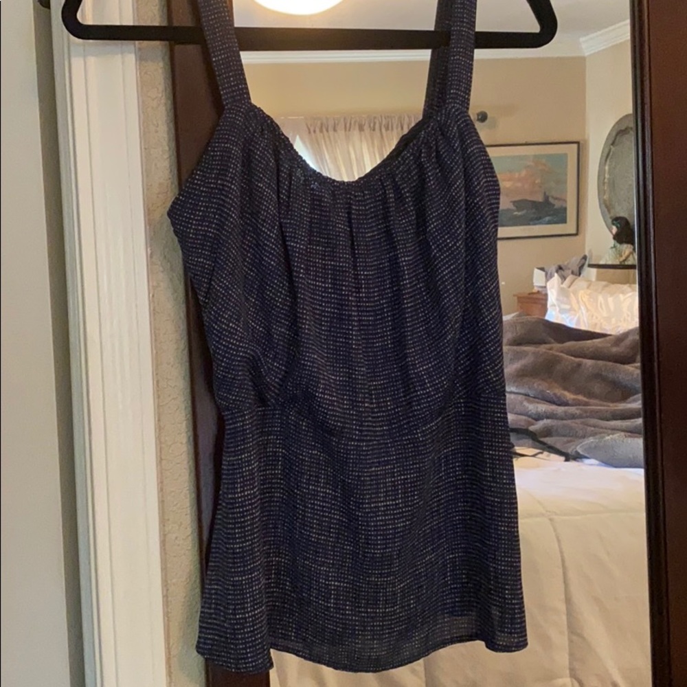 Blue peplum tank top